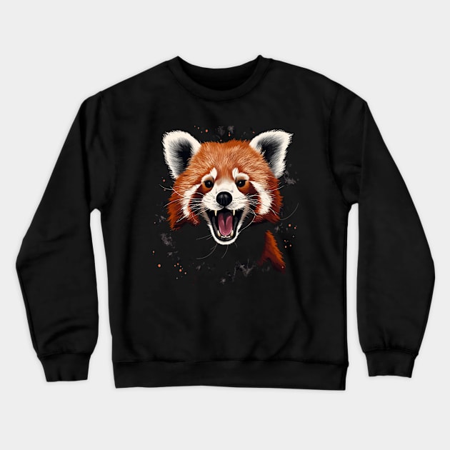 Red Panda Smiling Crewneck Sweatshirt by JH Mart